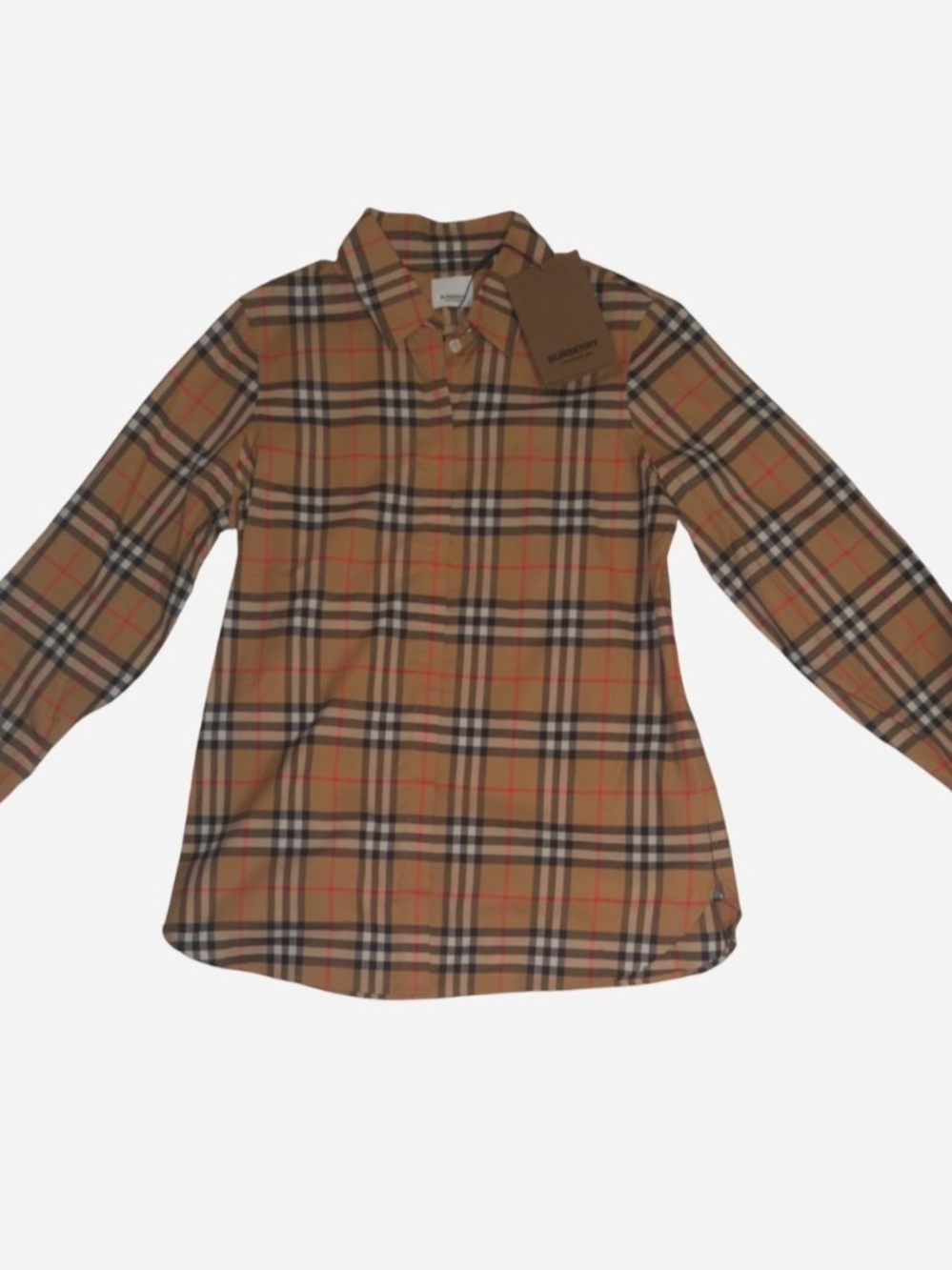 Burberry Beige Plaid Button-Down Kids Shirt